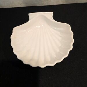 Vintage Japanese Scallop Shell Ceramic Dish, Appetizer Plate, Trinket Tray